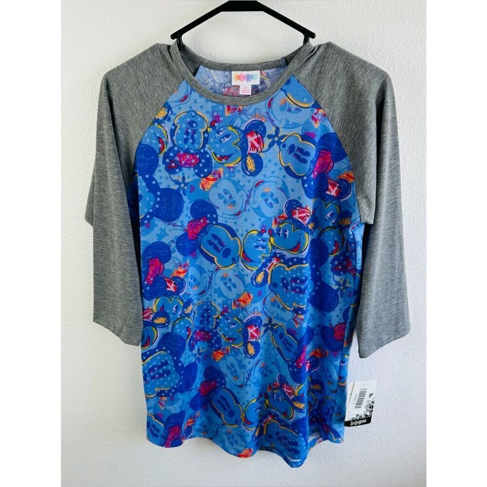 Lularoe Blue Red Mickey Mouse Disney Randy Tee Size S NWT